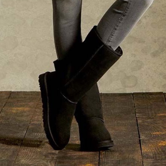 UGG Classic Tall Black Sheepskin Boots AUTHENTIC! - Picture 7 of 8